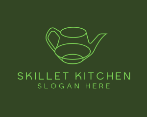 Minimalistic Green Teapot logo design