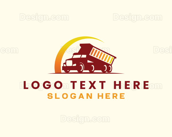 Dump truck Transport Logistic Logo