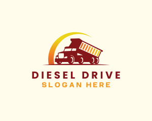 Dump truck Transport Logistic logo design