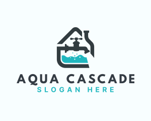 Faucet House Plumbing Repair logo design