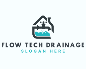 Faucet House Plumbing Repair logo design