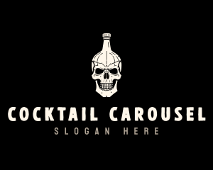 Liquor Bottle Skull logo