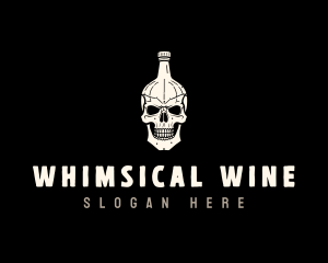 Liquor Bottle Skull logo design