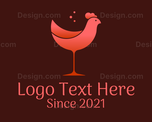 Chicken Wine Glass Logo