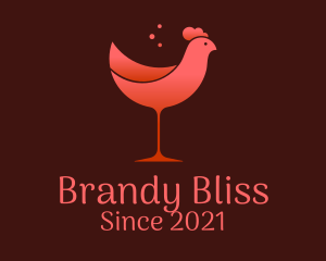 Chicken Wine Glass  logo design