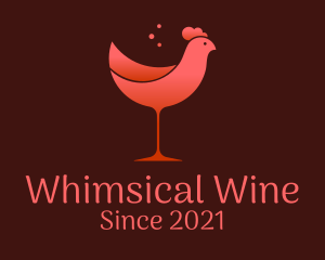 Chicken Wine Glass  logo design