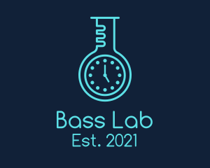 Laboratory Flask Timer logo design