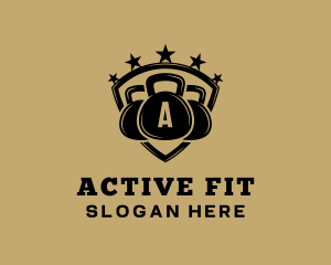 Gym Kettlebell Fitness Sport logo design