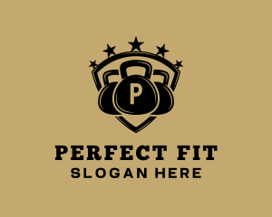 Gym Kettlebell Fitness Sport logo design