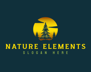 Pine Tree Nature Forest logo design