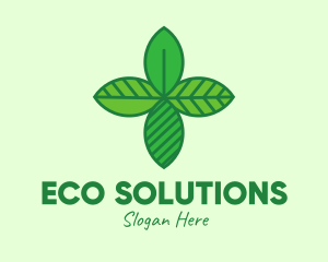 Green Ecology Leaves logo