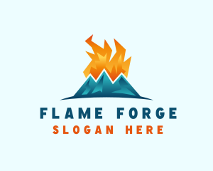 Gas Flame Mountain  logo design