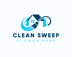 Housekeeping Broom Cleaning logo design