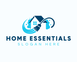 Housekeeping Broom Cleaning logo design