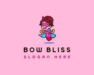 Bow Girl Superhero  logo design