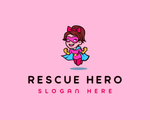 Bow Girl Superhero  logo design