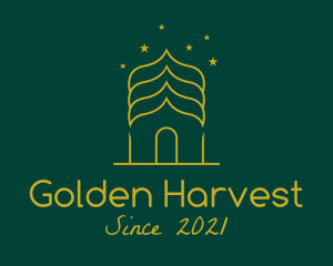 Minimalist Golden Mosque  logo design