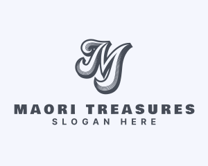 Cursive Event Letter M logo design