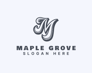 Cursive Event Letter M logo design