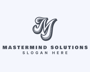 Cursive Event Letter M logo design