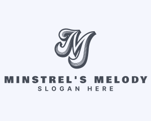 Cursive Event Letter M logo design