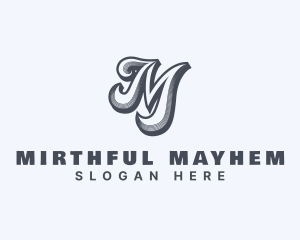 Cursive Event Letter M logo design