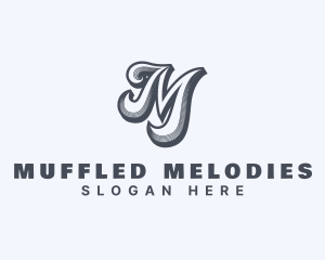 Cursive Event Letter M logo design