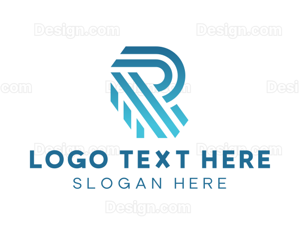 Business Stripe Letter R Logo