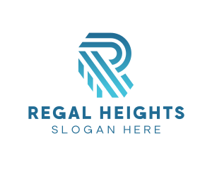 Business Stripe Letter R logo design