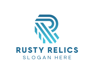 Business Stripe Letter R logo design