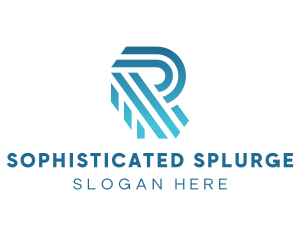 Business Stripe Letter R logo design