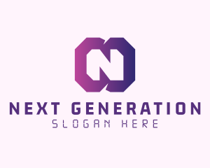 Gradient Letter N logo design