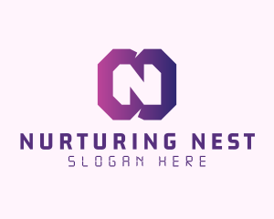 Gradient Letter N logo design