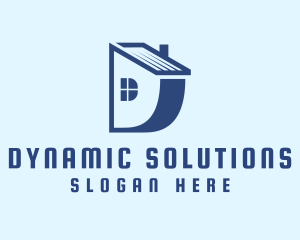 Blue House Letter D logo design