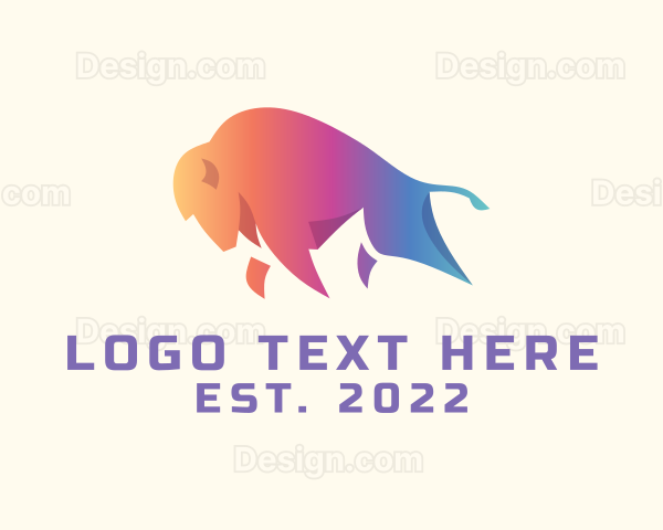 Modern Gradient Bison Logo