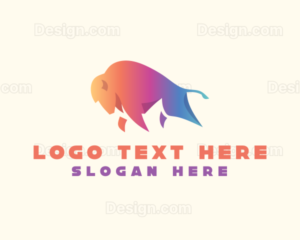 Modern Gradient Bison Logo