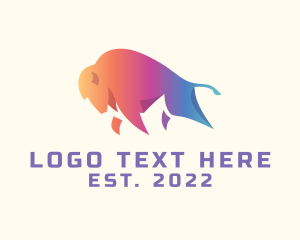 Mascot - Modern Gradient Bison logo design