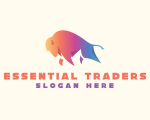 Modern Gradient Bison logo design