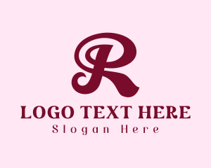 Lettering - Feminine Letter R logo design