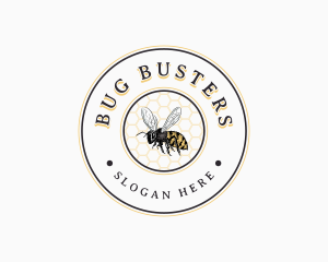 Bee Honeycomb Hive logo design