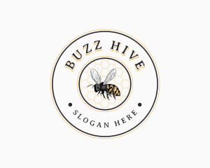 Bee Honeycomb Hive logo design