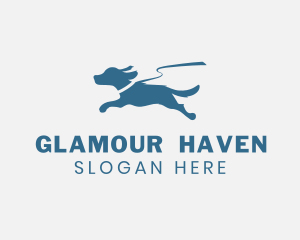 Silhouette Leash Dog Logo