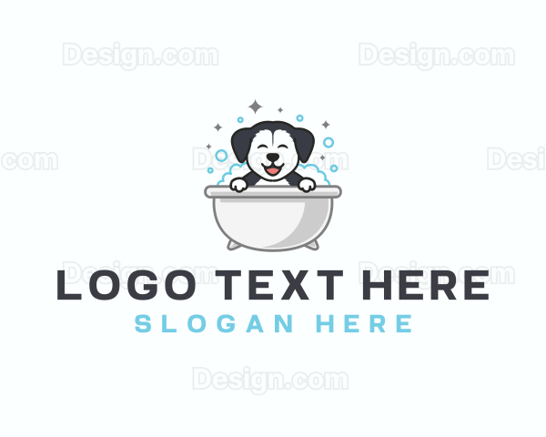 Dog Grooming Bathtub Logo