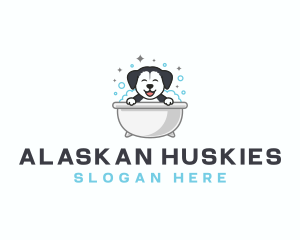 Dog Grooming Bathtub logo design