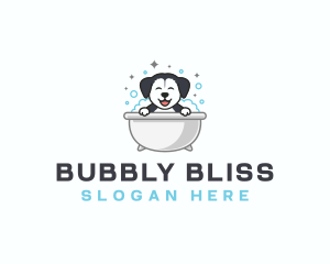 Dog Grooming Bathtub logo design