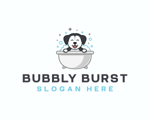 Dog Grooming Bathtub logo design