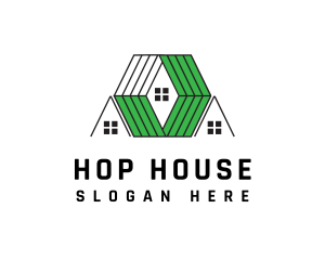 Hexagon Roof Houses logo design