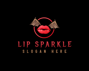 Vampire Lips Wings logo design