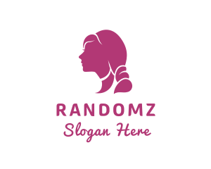 Beautiful Woman Hair Stylist Logo