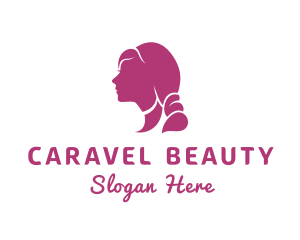 Beautiful Woman Hair Stylist logo design